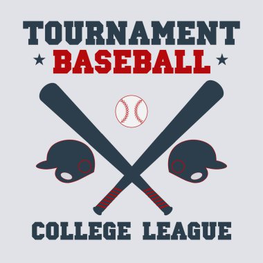 Yaratıcı beyzbol tipografi amblemi, spor logosu, Vektör illüstrasyonu