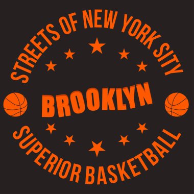 Brooklyn tişört grafikleri. New York tasarımı. Vektör illüstrasyonu
