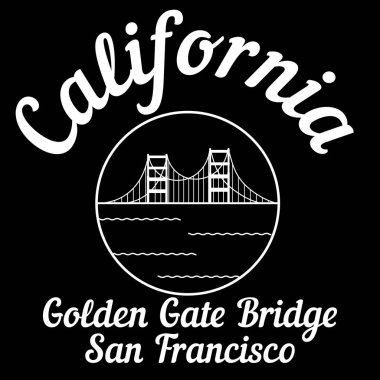 Golden Gate Köprüsü, San Francisco. Vektör illüstrasyonu