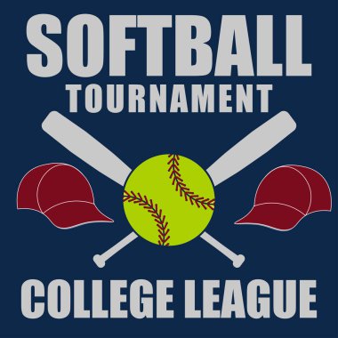 Softball logo vektörü, metin etkisi vektörü. Düzenlenebilir üniversite tişörtü tasarımı yazdırılabilir metin efekti vektörü.