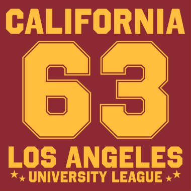 Atletizm tipografisi, California tişört grafikleri, klasik spor tişört baskısı tasarımı. Vektör