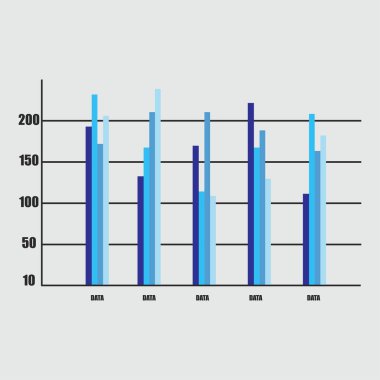 Ticari bilgi pazarı elemanları. Grafik düzlüğü simgesi izole edildi. vektör illüstrasyonu