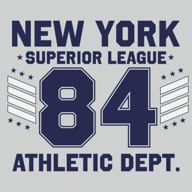 Sport wear typography emblem, t-shirt stamp graphics. Vector illustration