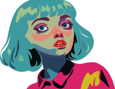 Mavi saçlı ve mavi tenli bir kız..