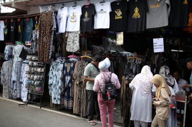 Sokak pazarı, Tayland 'daki Bangkok şehri..