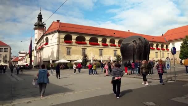 Maribor Regional Museum 마리보르의 갤러리 마리보르 시가지의 광장에 광장에 기념비 — 비디오