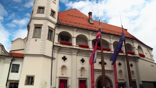 Museo Regional Maribor Galería Arte Maribor Ayuntamiento Plaza Principal Del — Vídeo de stock