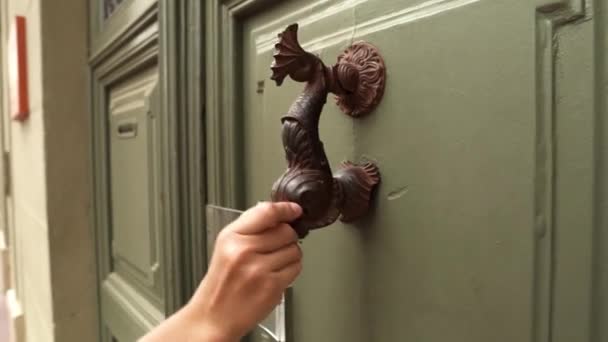 Sahte Kapı Kolu Kapı Dekor Kapı Kolu Spanya Figueres Deki — Stok video