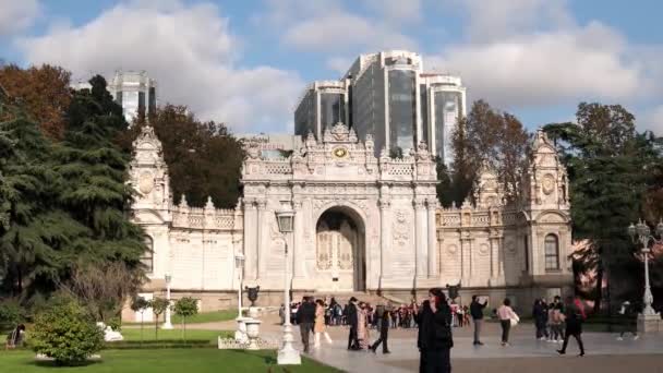 Palacio Dolmabahce Estambul Palacio Los Sultanes Otomanos Lado Europeo Del — Vídeos de Stock