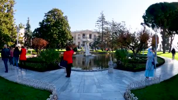 Pałac Dolmabahce Stambule Pałac Sułtanów Osmańskich Europejskiej Stronie Bosforu Stambule — Wideo stockowe