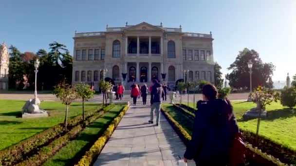 Dolmabahce Paleis Istanbul Paleis Van Ottomaanse Sultans Aan Europese Kant — Stockvideo