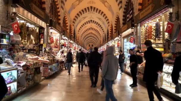 Egipski Bazar Stambule Targ Przypraw Słodycze Przyprawy Zioła Lecznicze Przyprawy — Wideo stockowe