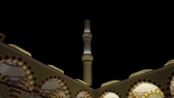 Night View Camlca Mosque Istanbul Largest Mosque Istanbul Huge Cultural — Stock Video