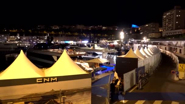 Widok Monte Carlo Nocny Widok Monako Miasto Monako Mały Stan — Wideo stockowe