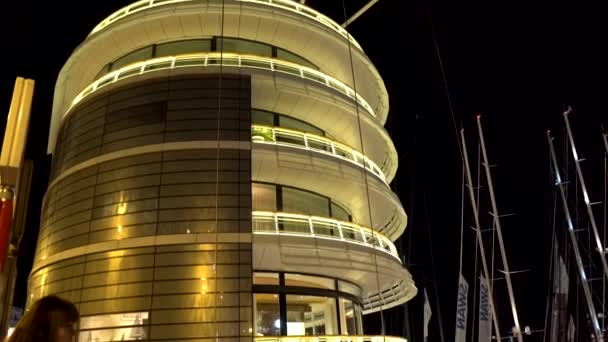 Widok Monte Carlo Nocny Widok Monako Miasto Monako Mały Stan — Wideo stockowe