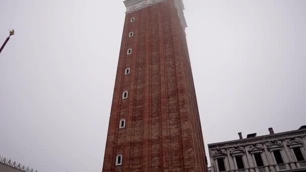 Mark Square Main City Square Venice Italy Bell Tower City — Vídeo de Stock