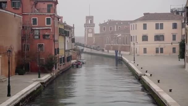 Venice Covered Fog Capital Region Same Name Northern Italy Channel — Stockvideo