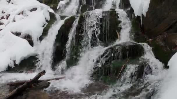 Waterfall Northern Slopes Polonyna Borzhava Mountain Massif Foot Mount Gemba — Vídeos de Stock
