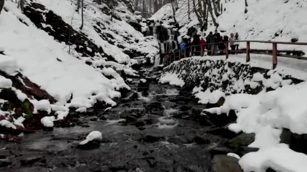Drone Shot Shipot Waterfall Waterfall Northern Slopes Polonyna Borzhava Mountain — Stock video