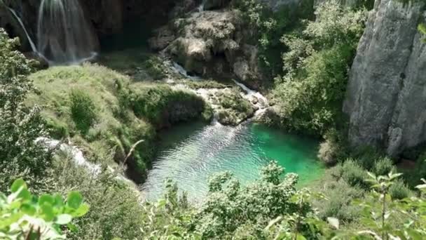 Národní Park Plitvická Jezera Chorvatsku Rezervujte Plitvická Jezera Vysoký Obsah — Stock video