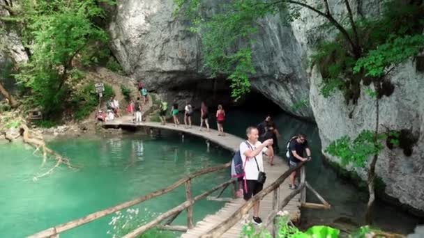 Národní Park Plitvická Jezera Chorvatsku Rezervujte Plitvická Jezera Dolomitské Údolí — Stock video