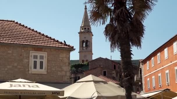 Insel Hvar Kroatien Kroatische Ferieninsel Der Adria Der Hauptplatz Mit — Stockvideo