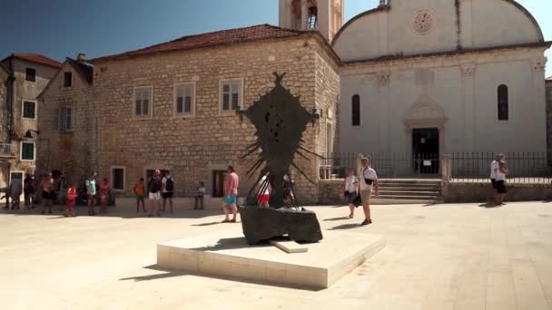 Hırvatistan Daki Hvar Adası Adriyatik Denizi Ndeki Hırvat Tatil Beldesi — Stok video