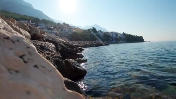 Das Feriendorf Brela Der Kroatischen Adriaküste Der Makarska Riviera Schöne — Stockvideo