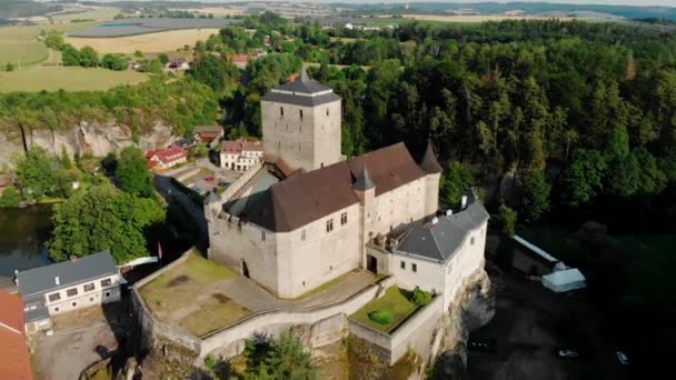 Vue Par Drone Forteresse Kost Château Médiéval République Tchèque Situé — Video