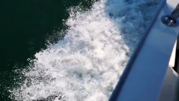 Fale Adriatyku Zderzają Się Burtą Statku Statek Płynie Wenecji — Wideo stockowe