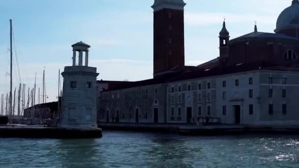 San Giorgio Maggiore Templom Velencében Olaszországban Velencei Lagúna Egyik Leghíresebb — Stock videók