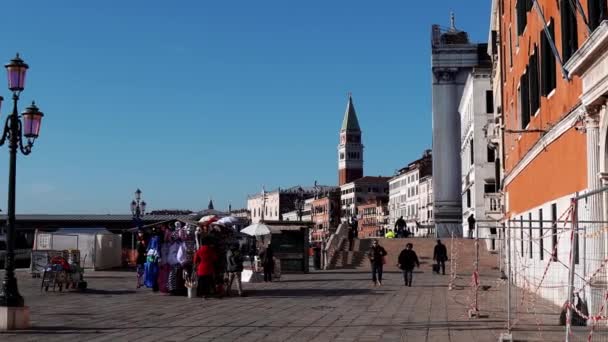 Дзвіниця Святого Марка Венеції Кампанія Святого Марка Площі Сан Марко — стокове відео