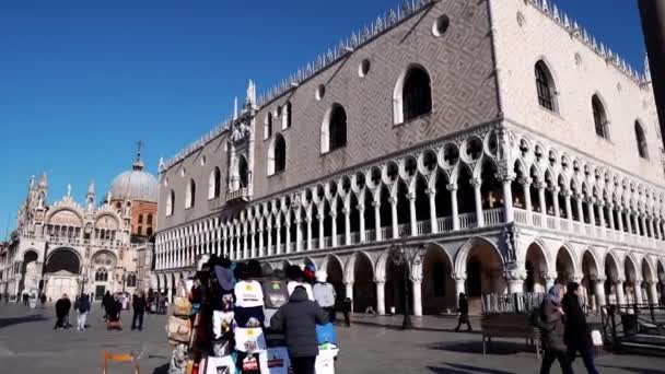 Palácio Doge Veneza Grande Monumento Arquitetura Gótica Italiana Uma Das — Vídeo de Stock