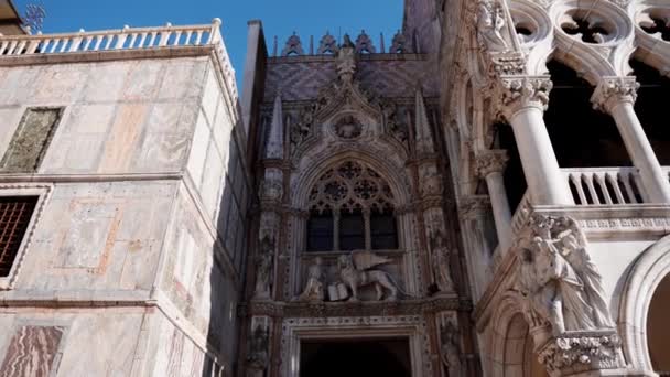 Palácio Doge Veneza Grande Monumento Arquitetura Gótica Italiana Uma Das — Vídeo de Stock