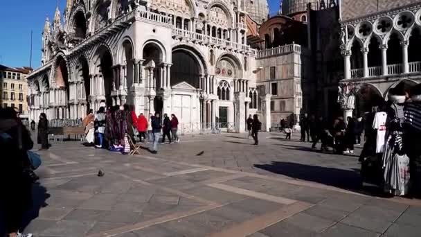 Markuskatedralen Katedralen Venedig Ett Sällsynt Exempel Bysantinsk Arkitektur Västeuropa Markusplatsen — Stockvideo