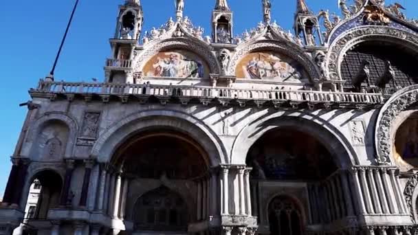 Catedral São Marcos Catedral Veneza Exemplo Raro Arquitetura Bizantina Europa — Vídeo de Stock