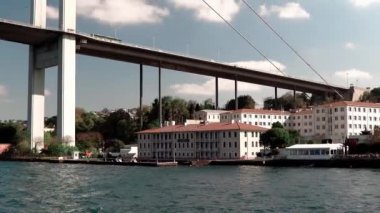 İstanbul 'daki Fatih Sultan Mahmet Köprüsü. İstanbul 'daki Boğaz üzerindeki ikinci asma köprü. Köprü İstanbul 'un Avrupa ve Asya taraflarını birbirine bağlıyor.
