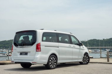 Hong Kong, Çin 2 Eylül 2022: Mercedes-Benz EQV MPV 2022 Test Sürüşü Günü 2 Eylül 2022.