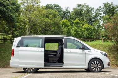 Hong Kong, Çin 2 Eylül 2022: Mercedes-Benz EQV MPV 2022 Test Sürüşü Günü 2 Eylül 2022.