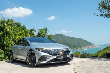 Hong Kong, Çin 12 Ekim 2022 Mercedes-AMG EQS 53 2022 Test Sürüşü Günü 12 Ekim 2022, Hong Kong.
