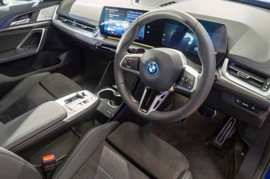 Hong Kong, Çin 15 Ocak 2023 BMW iX1 EV Araç 2023 İç İşleri 15 Ocak 2023, Hong Kong.