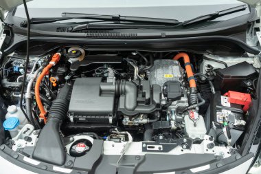 Hong Kong, Çin 15 Ocak 2023: Honda Jazz e: HEV 2023 Hybrid Motor 15 Ocak 2023, Hong Kong.