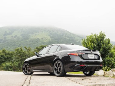 Hong Kong, Çin 5 Eylül 2023: Alfa Romeo Giulia Test Sürüşü 5 Eylül 2023, Hong Kong.