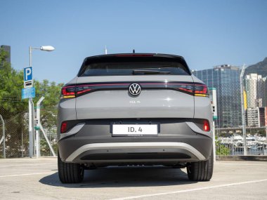 Hong Kong, Çin 1 Kasım 2023: Volkswagen ID. 4 Elektrikli SUV 2023 Test Sürüşü 1 Kasım 2023, Hong Kong.