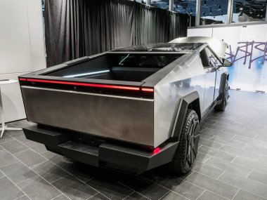 Hong Kong, Çin 25 Mart 2024: Tesla Cybertruck Media Preview, Hong Kong 25 Mart 2024 