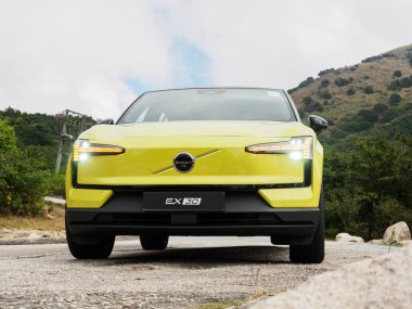 Hong Kong, Çin 21 Şubat 2024: Hong Kong 'da Volvo EX30 EV Test Günü 21 Şubat 2024 