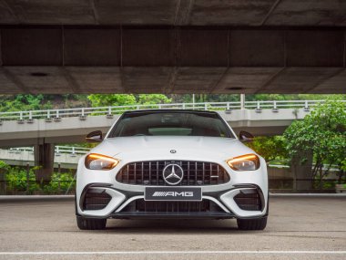 Hong Kong, China April 22, 2024 : Mercedes-AMG C63 S Test Drive Day in Hong Kong April 22,2024 in Hong Kong clipart