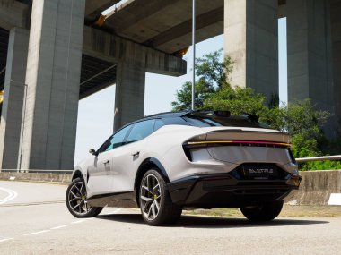 Hong Kong, Çin 14 Mayıs 2024: Lotus Eletre S 2024 Test Sürüşü 14 Mayıs 2024