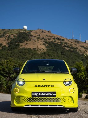 Hong Kong, China Dec 24 , 2024 : Abarth 500e EV Test Drive Day Dec 24, 2024 in Hong Kong. clipart