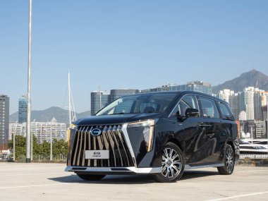 Hong Kong, Çin 2 Aralık 2024: GAC E9 PHEV Test Sürüşü Günü 2 Aralık 2024, Hong Kong.